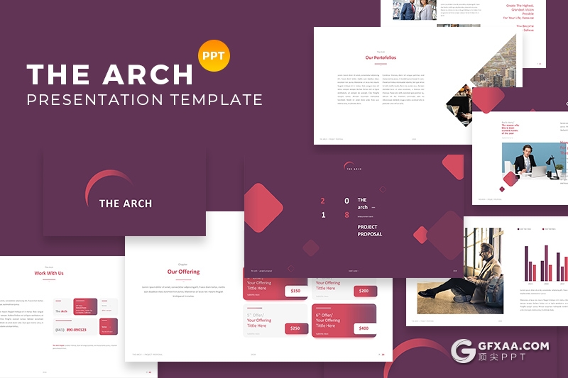 50页简约商务风格文字信息展示PPT模板 - 顶尖PPT