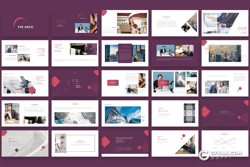 50页简约商务风格文字信息展示PPT模板 - 顶尖PPT