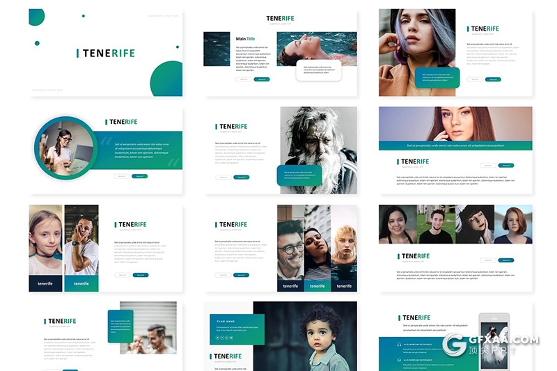 30页5种主题配色企业团队人员介绍工作汇报google slides模板 - 顶尖PPT