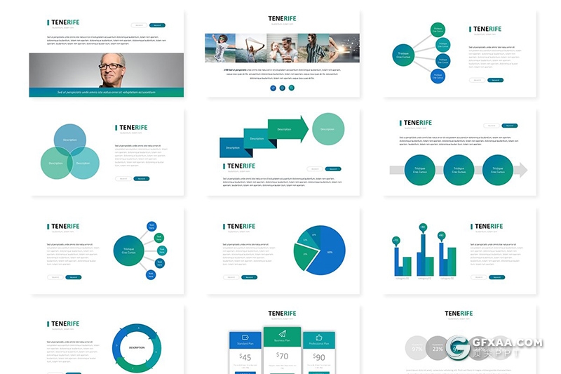 30页5种主题配色企业团队人员介绍工作汇报google slides模板 - 顶尖PPT