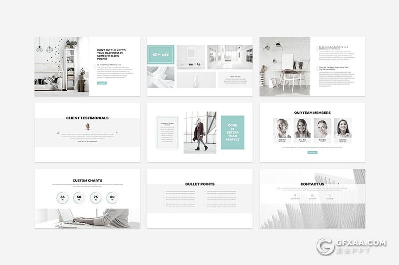 117页简约风格舞蹈学院宣传介绍PPT模板 - 顶尖PPT