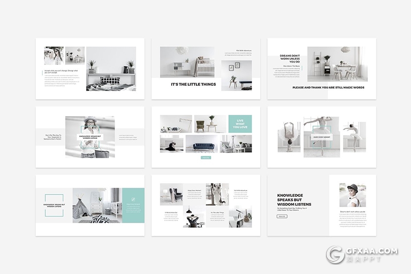117页简约风格舞蹈学院宣传介绍PPT模板 - 顶尖PPT