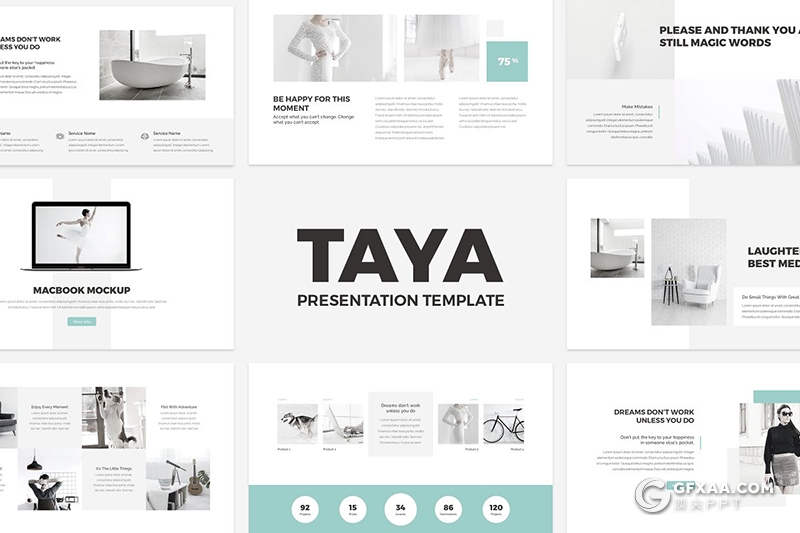 117页简约风格舞蹈学院宣传介绍PPT模板 - 顶尖PPT