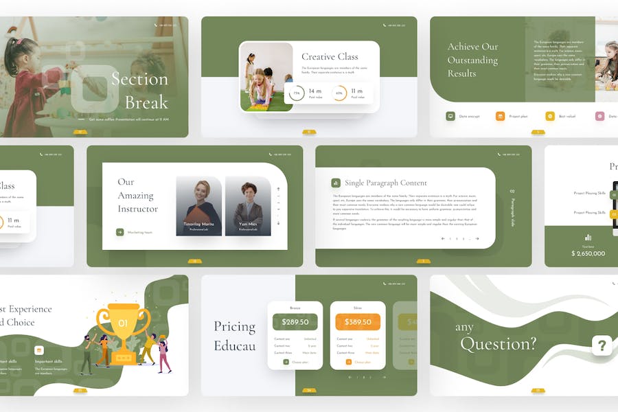 简约大气趣味教育培训早教教育主题PPT模板 - 顶尖PPT