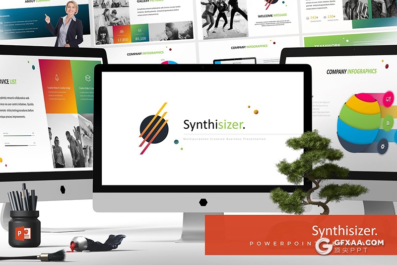 30页色彩商务团队介绍工作计划总结ppt模板 5种主题配色 - 顶尖PPT