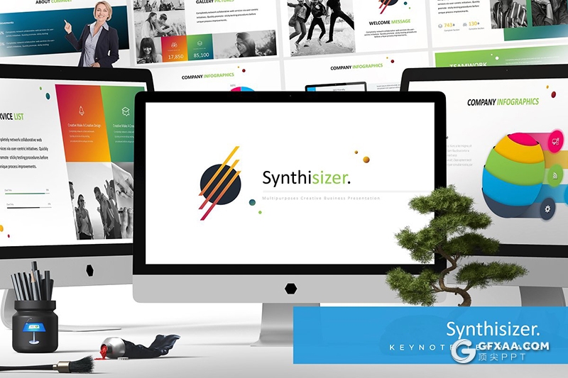 30页色彩商务团队介绍工作计划总结keynote模板 5种主题配色 - 顶尖PPT