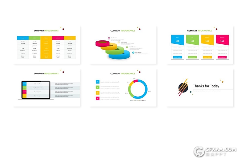 30页色彩商务团队介绍工作计划总结Google slides模板 5种主题配色 - 顶尖PPT