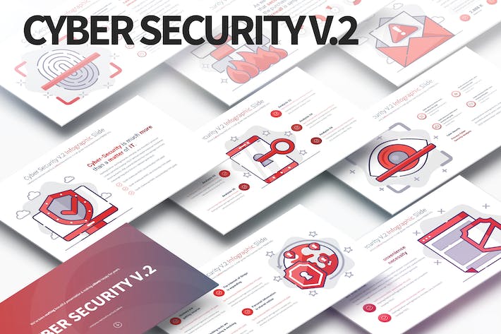 网络安全插画图形PPT模板 - 顶尖PPT