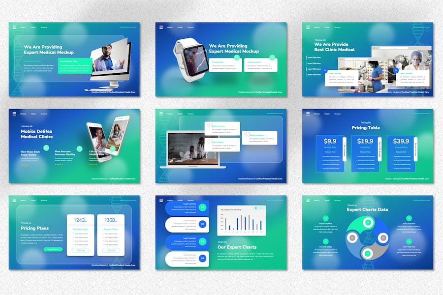 医疗健康行业方案演讲PPT模板 - 顶尖PPT