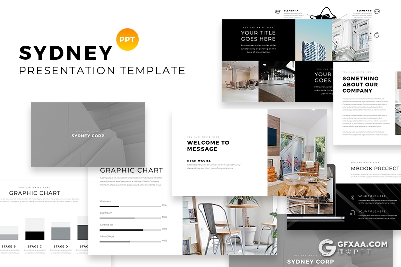 36页国外简约文艺唯美风格PPT模板 - 顶尖PPT