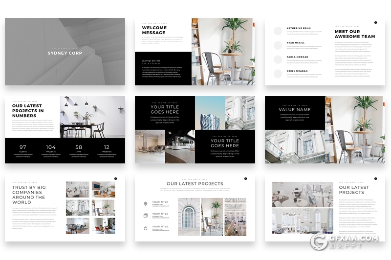 36页国外简约文艺唯美风格PPT模板 - 顶尖PPT