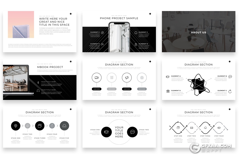 36页国外简约文艺唯美风格PPT模板 - 顶尖PPT
