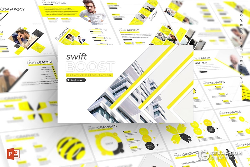 30页创意商务图形欧美商务多用途PPT模板 5种主题配色 - 顶尖PPT