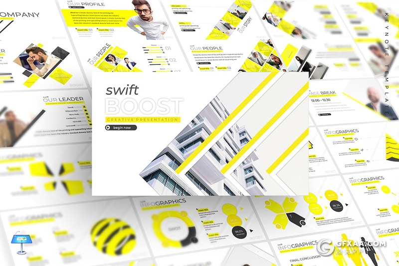30页创意商务图形欧美商务多用途keynote模板 5种主题配色 - 顶尖PPT