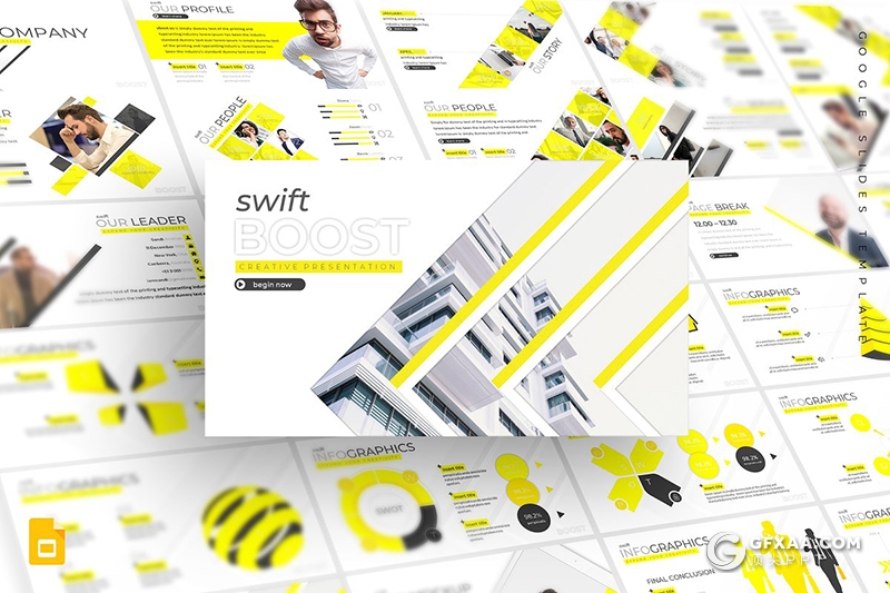 30页创意商务图形欧美商务多用途Google slides模板 5种主题配色 - 顶尖PPT