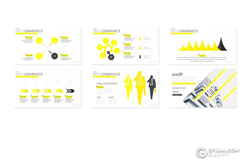 30页创意商务图形欧美商务多用途PPT模板 5种主题配色 - 顶尖PPT