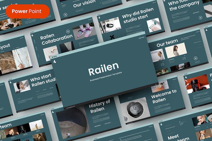 墨绿色简约商务欧美通用PPT模板 - 顶尖PPT