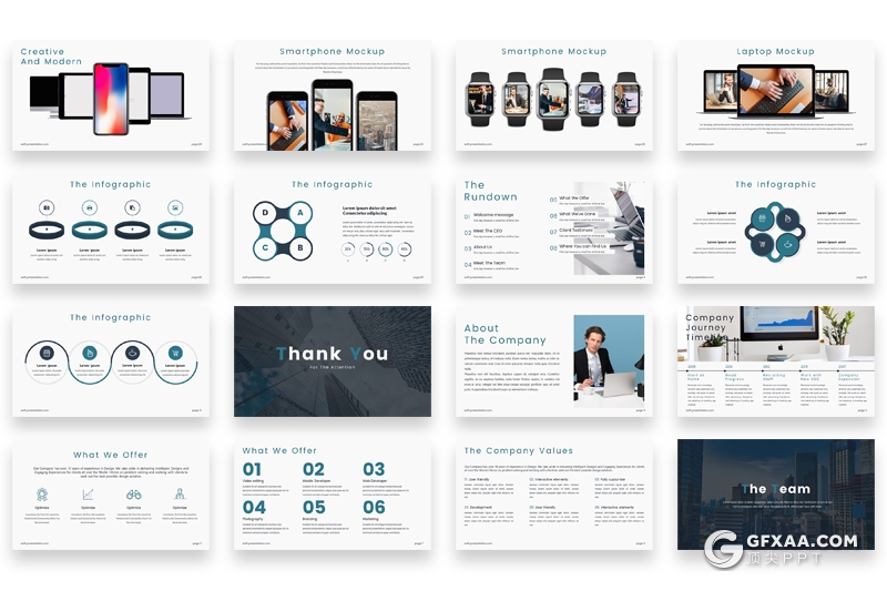 32页5种主题配色公司企业介绍多用途PPT模板 - 顶尖PPT
