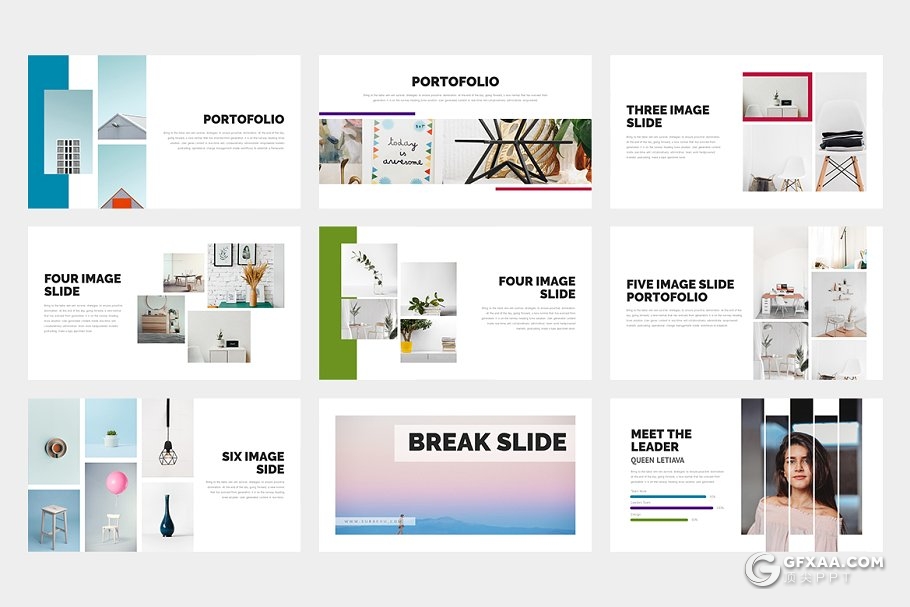 62页扁平化黑白两种底色商务多用途PPT模板 - 顶尖PPT