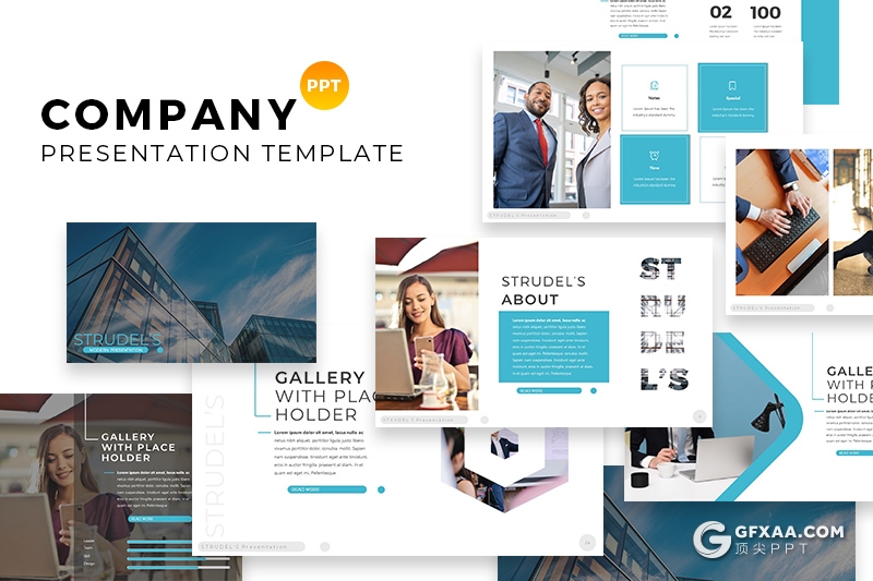 65页商务公司企业介绍宣传团队业务展示PPT模板 8种主题配色 - 顶尖PPT