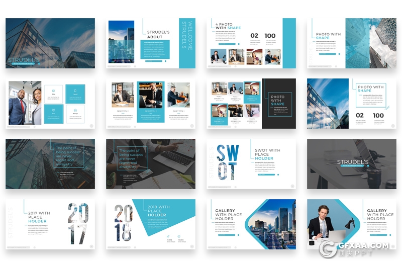 65页商务公司企业介绍宣传团队业务展示keynote模板 8种主题配色 - 顶尖PPT