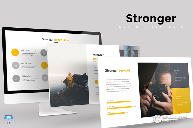 30页5种主题配色摄影机构业务展示数据分析keynote模板 - 顶尖PPT