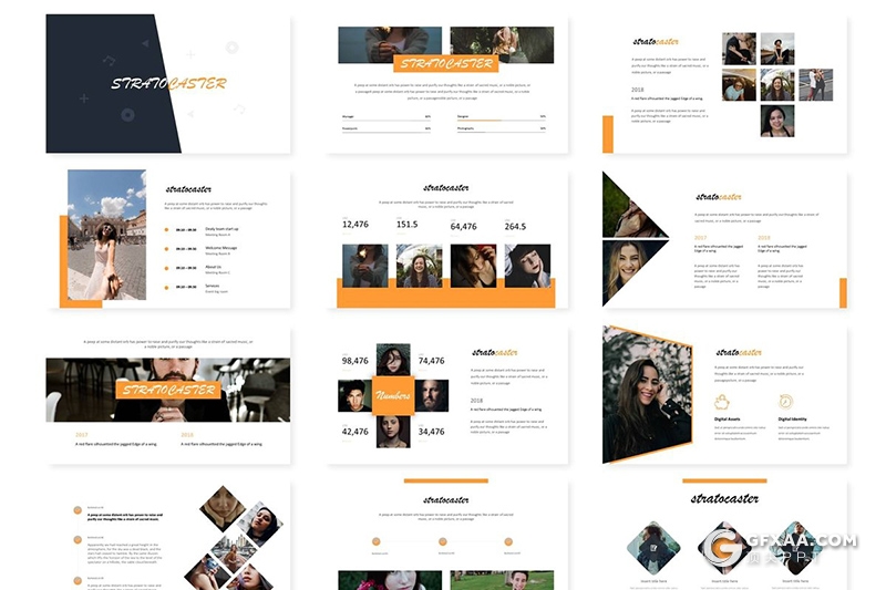 30页国外商务多用途Google slides模板 5种主题配色 - 顶尖PPT