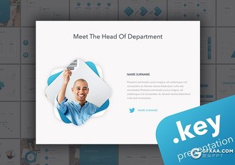 30页蓝色4:3尺寸商务工作总结计划通用keynote模板 - 顶尖PPT