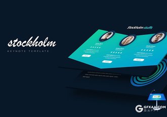 30页蓝绿渐变国外商务多用途keynote模板 5种主题配色 - 顶尖PPT