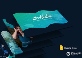 30页蓝绿渐变国外商务多用途Google slides模板 5种主题配色 - 顶尖PPT