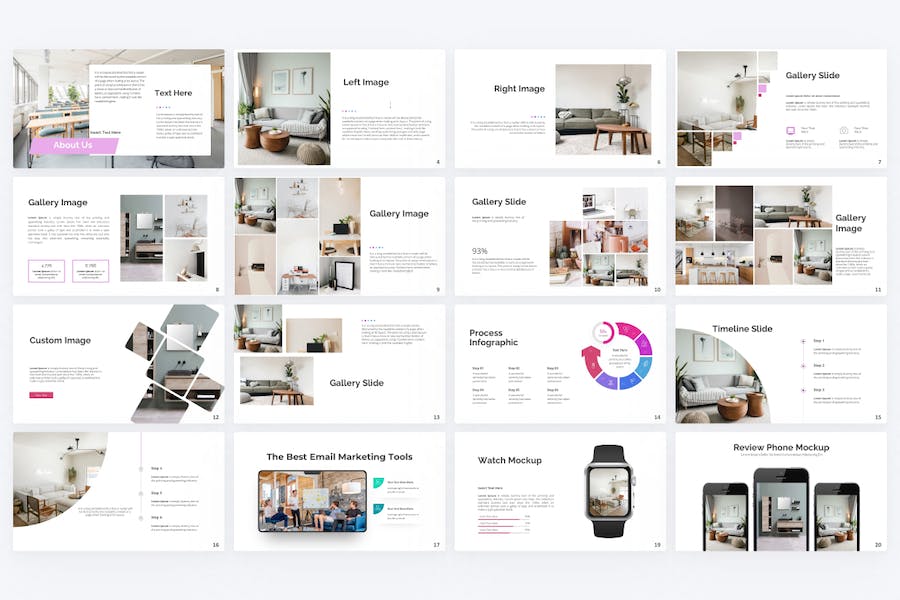 极简室内设计展示宣传介绍PPT模板 - 顶尖PPT