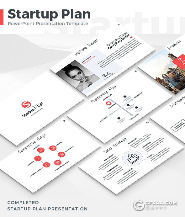 100页扁平化国外简约风格商务多用途PPT模板 8种主题配色 - 顶尖PPT