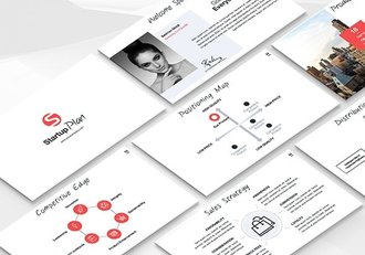 100页扁平化国外简约风格商务多用途PPT模板 8种主题配色 - 顶尖PPT