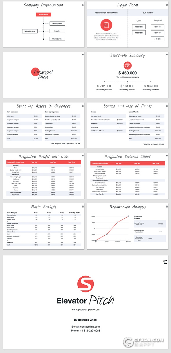 100页扁平化国外简约风格商务多用途PPT模板 8种主题配色 - 顶尖PPT