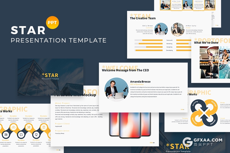 30页国外商务风格企业公司介绍多用途PPT模板 5种主题配色 - 顶尖PPT
