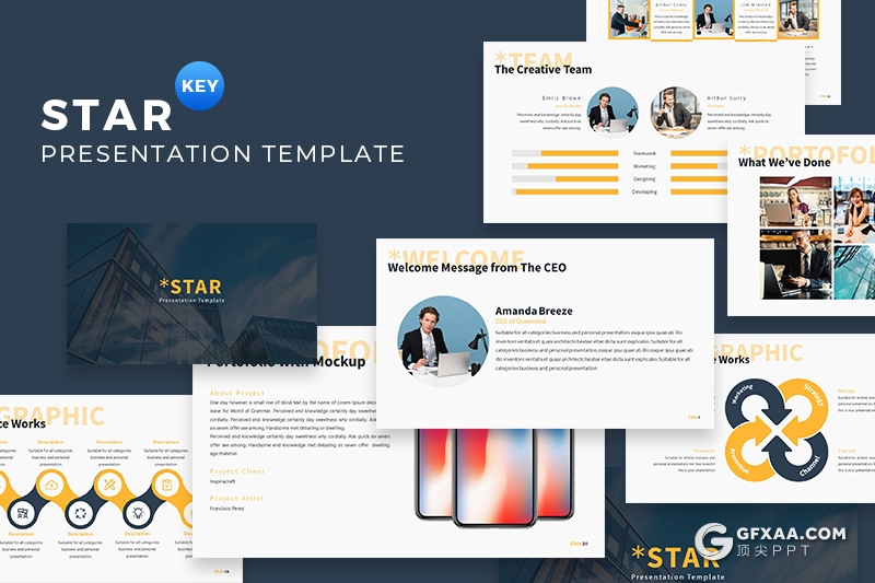 30页国外商务风格企业公司介绍多用途keynote模板 5种主题配色 - 顶尖PPT