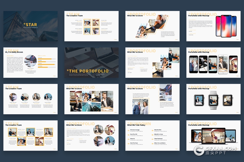 30页国外商务风格企业公司介绍多用途Google slides模板 5种主题配色 - 顶尖PPT