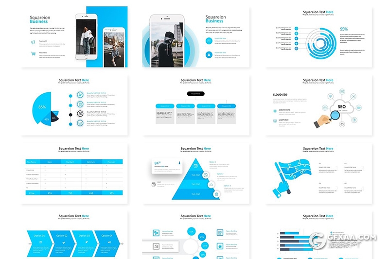30页时尚服装展示模特摄影街拍分析keynote模板 5种主题配色 - 顶尖PPT