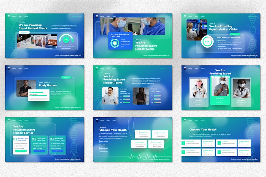 医疗健康行业方案演讲PPT模板 - 顶尖PPT