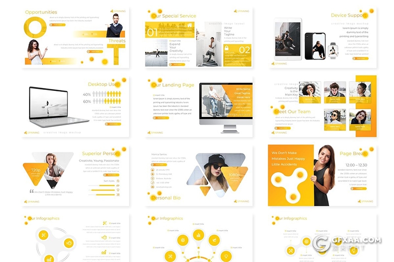30页创意圆形组合商务多用途PPT模板 5种主题配色 - 顶尖PPT