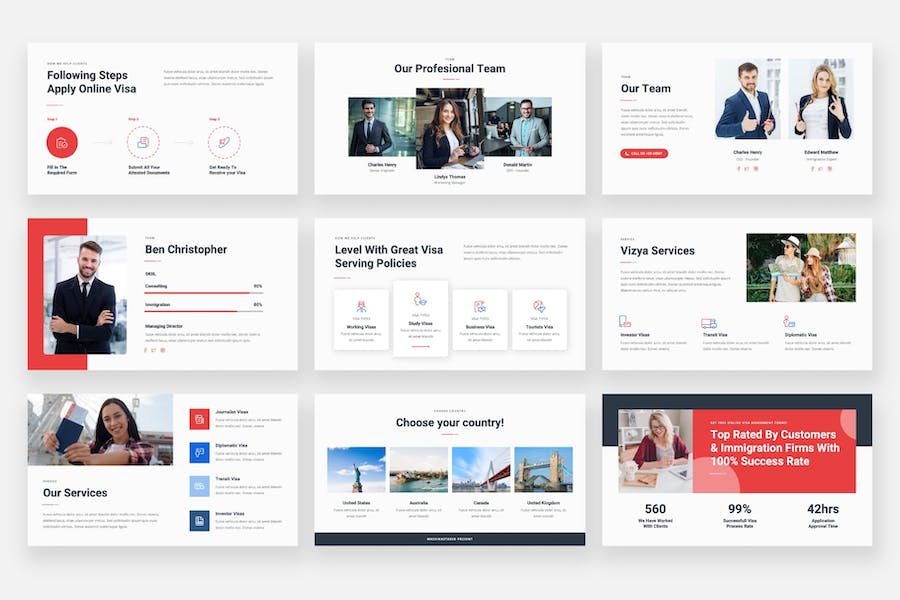 移民机构业务展示介绍keynote模板 - 顶尖PPT