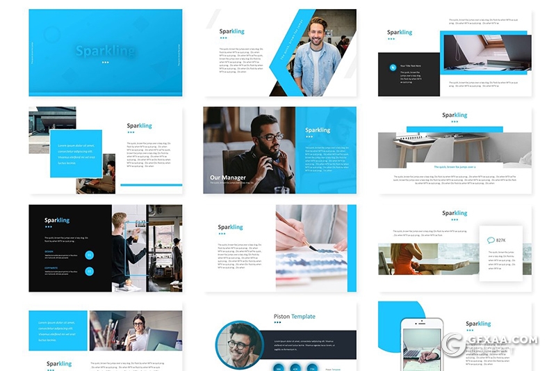 30页欧美商务风格团队介绍多用途keynote模板 5种主题配色 - 顶尖PPT