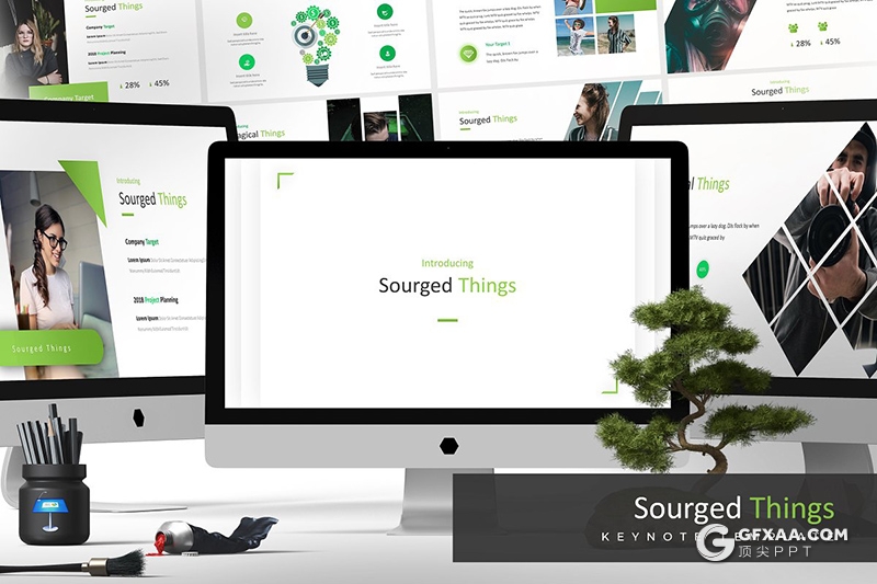 30页扁平化公司人员介绍工作计划汇报keynote模板 5种主题配色 - 顶尖PPT