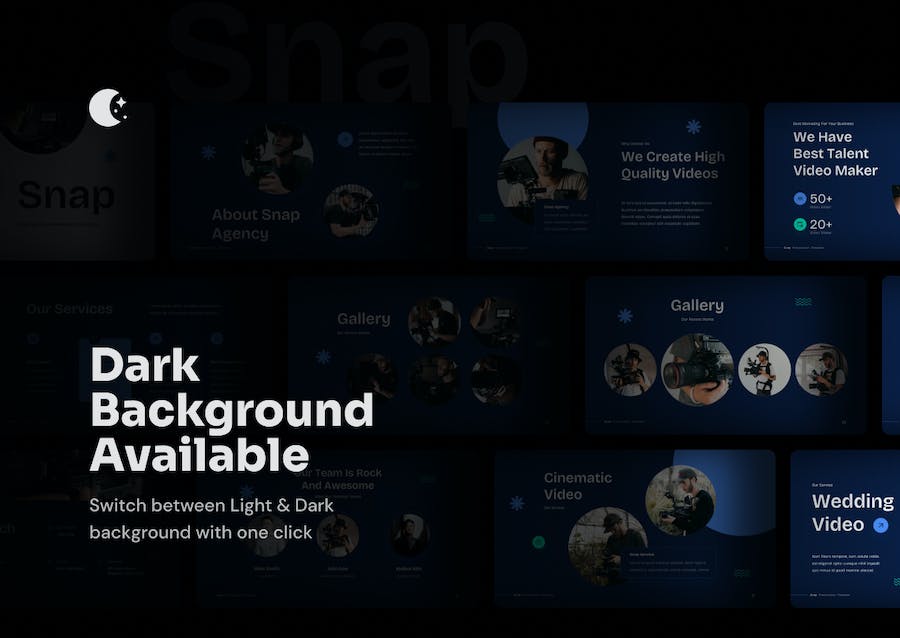 摄影照相视频拍摄服务PPT模板 - 顶尖PPT