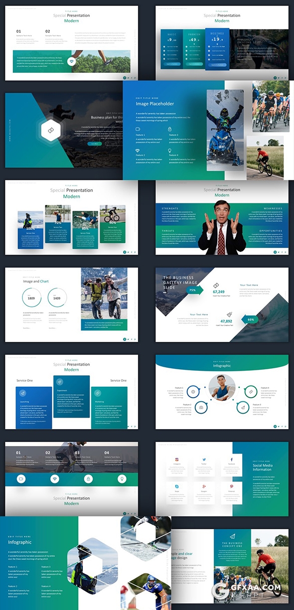 400页国外高端商务ppt模板创意商务图形卡通插画数据图表ppt模板 - 顶尖PPT