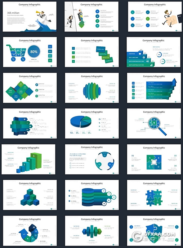 400页国外高端商务ppt模板创意商务图形卡通插画数据图表ppt模板 - 顶尖PPT