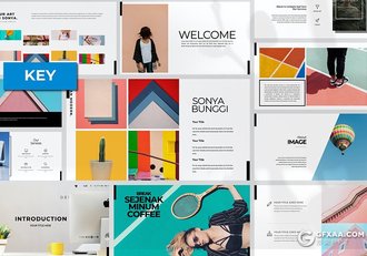 60页极简时尚杂志风格图片展示keynote模板 - 顶尖PPT