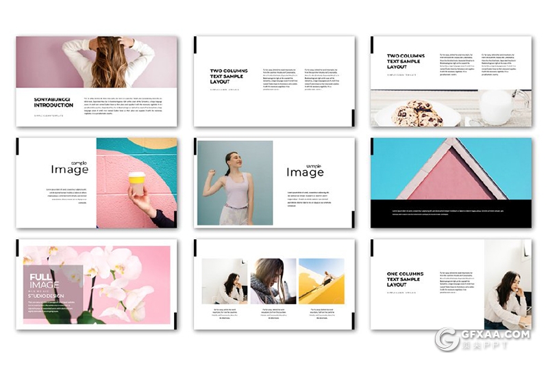 60页极简时尚杂志风格图片展示PPT模板 - 顶尖PPT