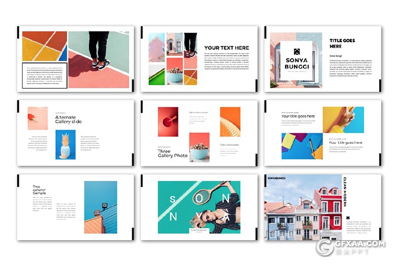 60页极简时尚杂志风格图片展示PPT模板 - 顶尖PPT