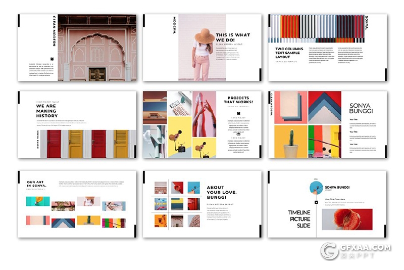 60页极简时尚杂志风格图片展示PPT模板 - 顶尖PPT